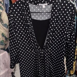 Notations Black and White Polka Dot Top